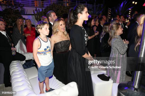 John Travolta and his wife Kelly Preston, daughter Ella Blue Travolta and son Benjamin Travolta during the party in Honour of John Travolta's receipt...