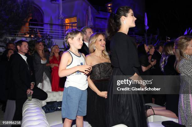 John Travolta and his wife Kelly Preston, daughter Ella Blue Travolta and son Benjamin Travolta during the party in Honour of John Travolta's receipt...