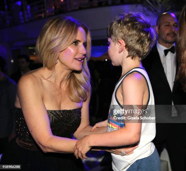 Kelly Preston and her son Banjamin Travolta during the party in Honour of John Travolta's receipt of the Inaugural Variety Cinema Icon Award during...