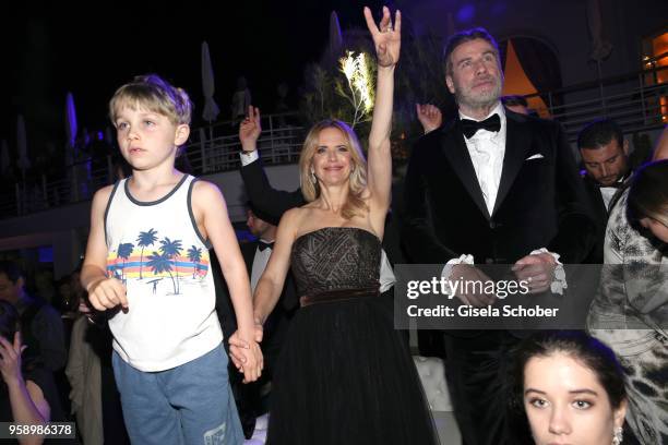 John Travolta and his son Benjamin Travolta and hiw wife Kelly Preston during the party in Honour of John Travolta's receipt of the Inaugural Variety...