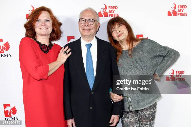 German singer and composer Pe Werner, Michael Jacobson, son of Fred Jay and German singer Katja Ebstein during the Fred Jay Award at Columbiahalle on...