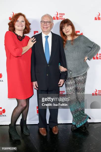 German singer and composer Pe Werner, Michael Jacobson, son of Fred Jay and German singer Katja Ebstein during the Fred Jay Award at Columbiahalle on...