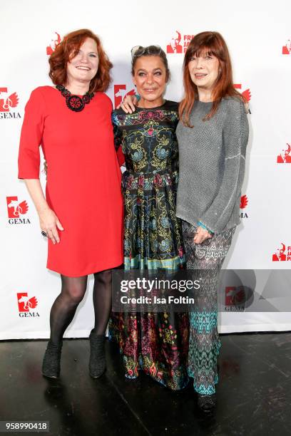 German singer and composer Pe Werner, German singer-songwriter Julia Neigel and German singer Katja Ebstein during the Fred Jay Award at...