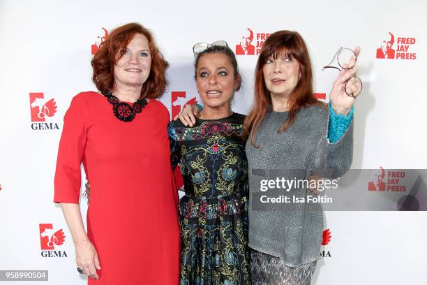 German singer and composer Pe Werner, German singer-songwriter Julia Neigel and German singer Katja Ebstein during the Fred Jay Award at...