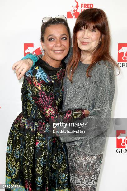 German singer-songwriter Julia Neigel and German singer Katja Ebstein during the Fred Jay Award at Columbiahalle on May 15, 2018 in Berlin, Germany.