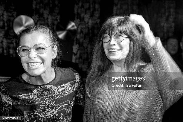 German singer-songwriter Julia Neigel and German singer Katja Ebstein during the Fred Jay Award at Columbiahalle on May 15, 2018 in Berlin, Germany.