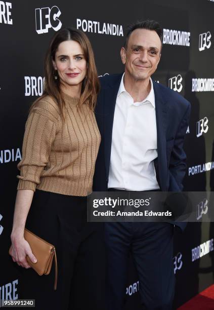 Actress Amanda Peet and actor Hank Azaria arrive at IFC 's "Brockmire" and "Portlandia" EMMY FYC red carpet event at the Saban Media Center on May...
