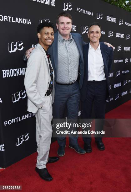 Actor Tyrel Jackson Williams, writer Joel Church-Cooper and actor Hank Azaria arrive at IFC 's "Brockmire" and "Portlandia" EMMY FYC red carpet event...