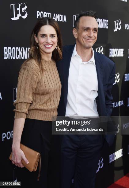 Actress Amanda Peet and actor Hank Azaria arrive at IFC 's "Brockmire" and "Portlandia" EMMY FYC red carpet event at the Saban Media Center on May...