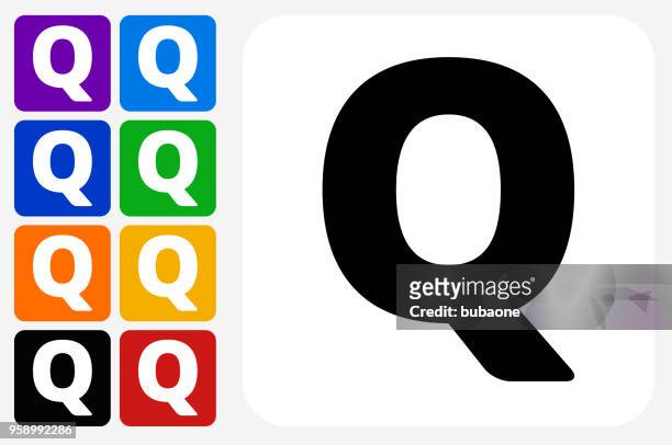 illustrazioni stock, clip art, cartoni animati e icone di tendenza di set di pulsanti quadrati dell'icona q - q and a