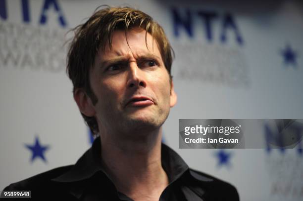 Dr Who actor David Tennant appears backstage at the National Television Awards held at O2 Arena on January 20, 2010 in London, England.
