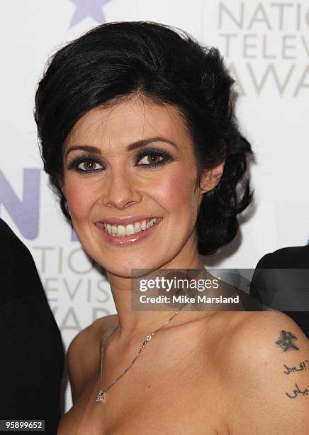 Coronation Street actress Kym Marsh poses backstage as they win the award for Most Popular Serial Drama during the 15th National Television Awards...