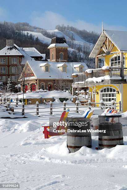 winter wonderland - blue mountain stock pictures, royalty-free photos & images