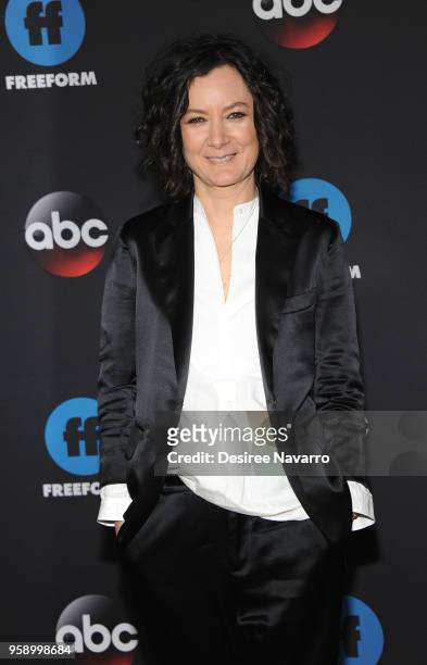 Actress Sara Gilbert attends the 2018 Disney, ABC, Freeform Upfront on May 15, 2018 in New York City.