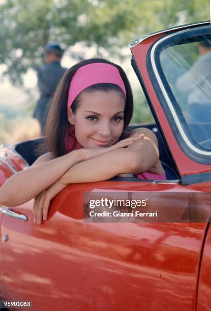 Madrid - Spain - The actress Carmen Sevilla with his car