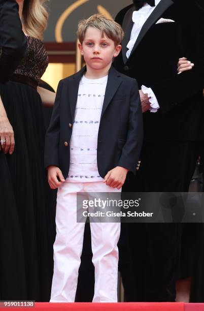 Benjamin Travolta, son of John Travolta and Kelly Preston, attends the screening of "Solo: A Star Wars Story" during the 71st annual Cannes Film...