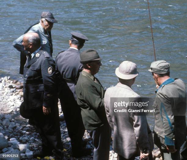 Asturias - Spain - Francisco Franco fishing.