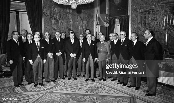 Madrid - Spain - Francisco Franco with the government of Arias Navarro