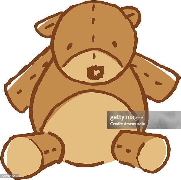 stuffed teddy bear - stiching texture stock illustrations