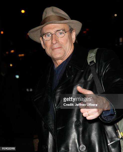 Musician James Taylor visits "Late Show With David Letterman" at the Ed Sullivan Theater on January 20, 2010 in New York City.