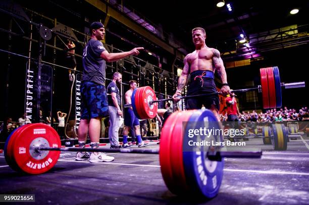 Kevin Winkens of Crossfit Vitus competes during day one of the German Throwdown 2017 at Halle 45 on November 11, 2017 in Mainz, Germany. Winkens...