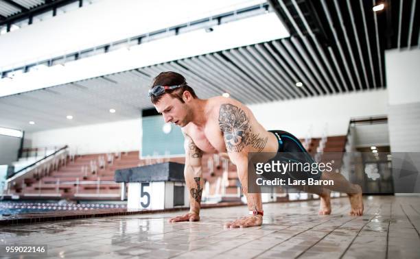 Kevin Winkens of Crossfit Vitus is seen during a swim session on September 5, 2017 in Moenchengladbach, Germany. Winkens qualifyed for the Crossfit...