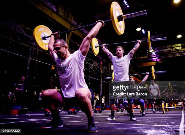 Kevin Winkens of Crossfit Vitus competes during day one of the German Throwdown 2017 at Halle 45 on November 11, 2017 in Mainz, Germany. Winkens...