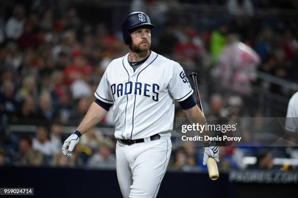 Chase Headley of the San Diego Padres plays during a baseball game against the St. Louis Cardinals at PETCO Park on May 10, 2018 in San Diego,...