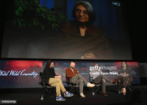 Maclain Way, Chapman Way, Mark Duplass and Yvonne Villarreal speak onstage at Los Angeles Times The Envelope Screening Series presents Netflix's...