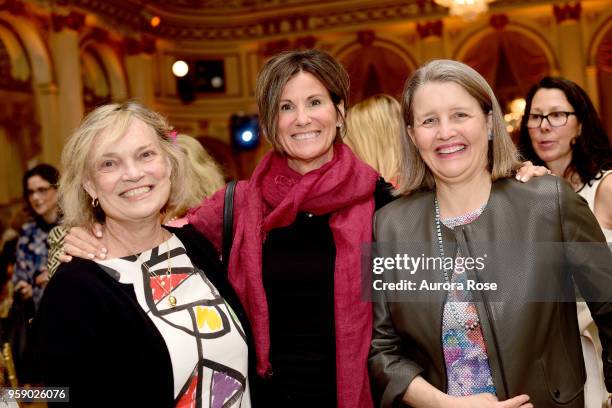 Lise Strickler, Mary Powell and Victoria Shaw attend the 2018 Audubon Women In Conservation Luncheon at The Plaza Hotel on May 15, 2018 in New York...