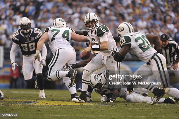 Playoffs: New York Jets QB Mark Sanchez in action vs San Diego Chargers. San Diego, CA 1/17/2010 CREDIT: John W. McDonough