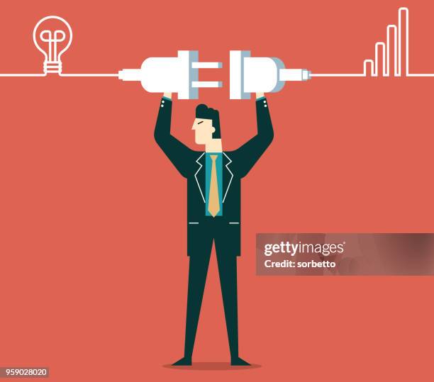 getting plugged in - smart plug outlet stock illustrations