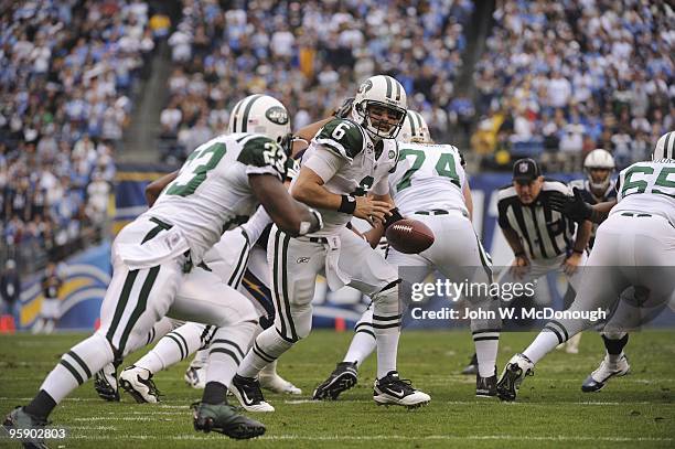 Playoffs: New York Jets QB Mark Sanchez in action vs San Diego Chargers. San Diego, CA 1/17/2010 CREDIT: John W. McDonough