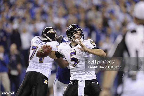 Playoffs: Baltimore Ravens QB Joe Flacco in action vs Indianapolis Colts. Indianapolis, IN 1/16/2010 CREDIT: David E. Klutho