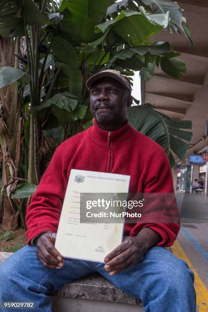 Paul Yaw Aning, a plumber from Ghana works at the Di Speranza e Carita mission house for immigrants in Palermo, Italy on April 28, 2018. Paul is...