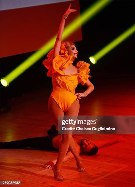 Valentina performs onstage at RuPaul's DragCon World of Queens at the Orpheum Theatre on May 12, 2018 in Los Angeles, California.