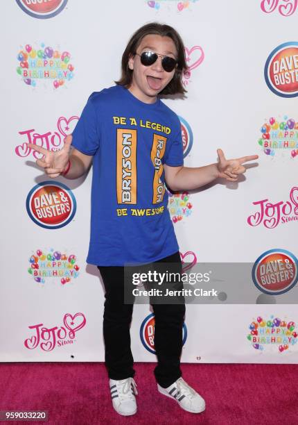 Bryson Robinson attends JoJo Siwa's 15th Birthday Party at Dave & Busters on May 15, 2018 in Hollywood, California.