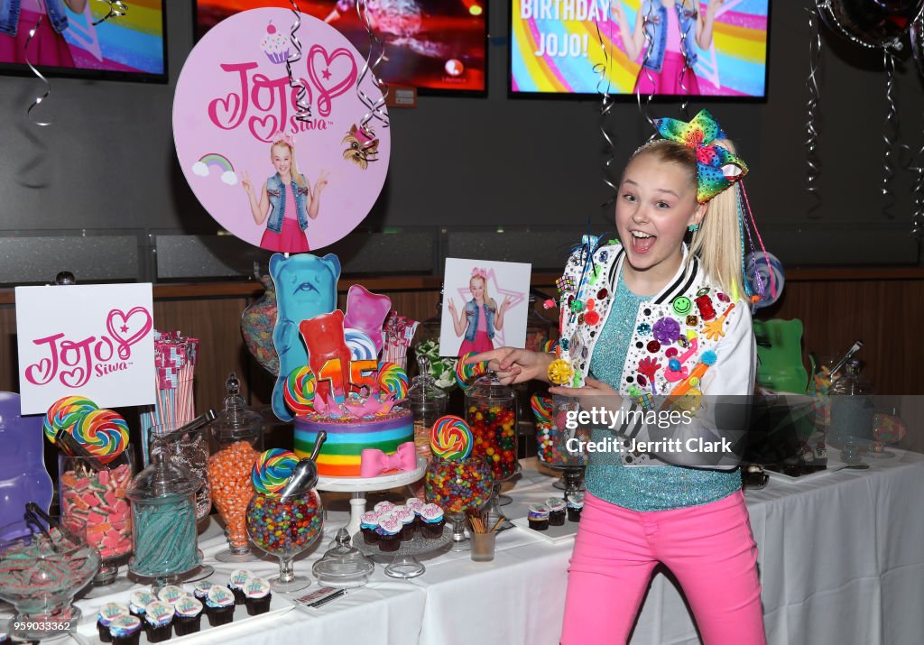 JoJo Siwa attends her 15th Birthday Party at Dave & Busters on May
