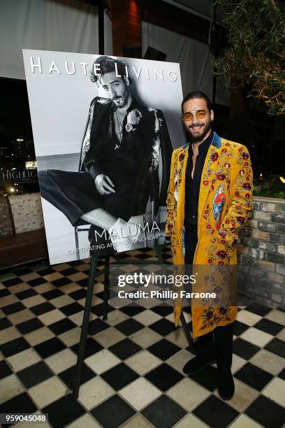 Maluma attends the Haute Living Celebrates Maluma with JetSmarter and Ciroc at The Highlight Room at the Dream Hollywood on May 15, 2018 in...