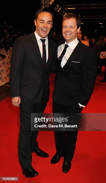 Ant McPartlin and Declan Donnelly arrive at the National Television Awards at the O2 Arena on January 20, 2010 in London, England.