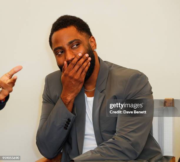 John David Washington at the HFPA Lounge at Nikki Beach on May 16, 2018 in Cannes, France.