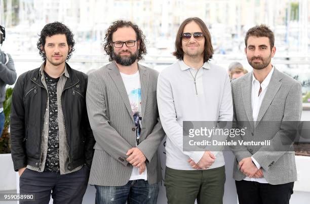 Composer Rich Vreeland, film editor Julio Perez IV, director David Robert Mitchell and cinematographer Mike Gioulakis attend the photocall for the...