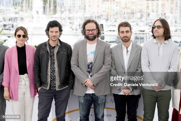 Producer Adele Romanski, composer Rich Vreeland, film editor Julio Perez IV, director David Robert Mitchell and cinematographer Mike Gioulakis attend...