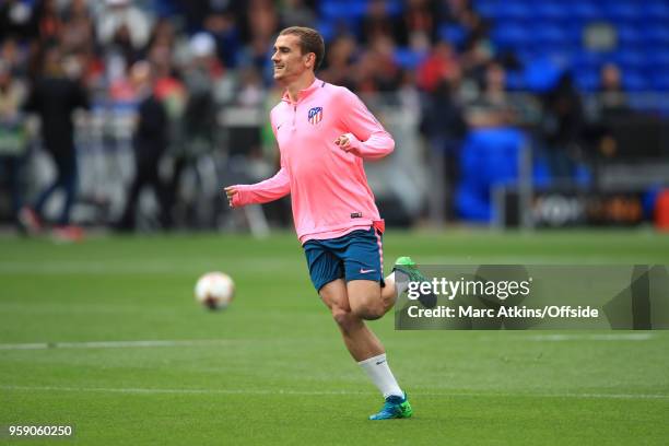 Antoine Griezmann of Atletico Madrid during a training session at Stade de Lyon ahead of the UEFA Europa League Final between Olympique de Marseille...