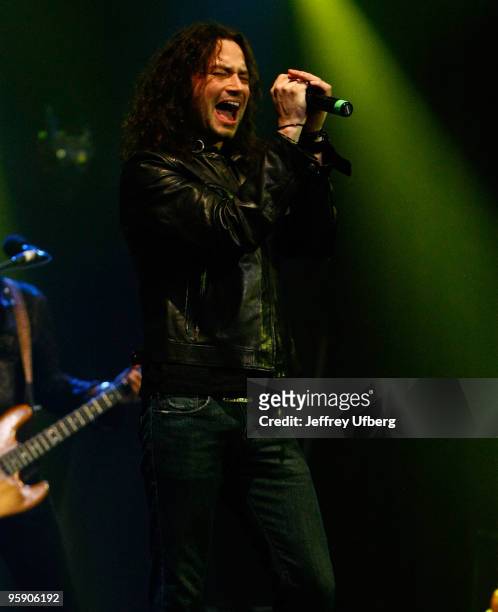 Musician Constantine Maroulis performs at the Highline Ballroom on January 20, 2010 in New York City.