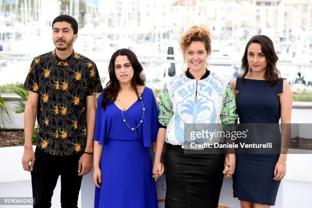 Actors Khafif Hamza, Maha Allen, director Meryem Benm'Barek and actress Sarah Perles attend the photocall for the "Sofia" during the 71st annual...