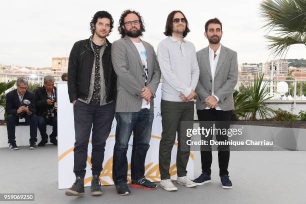 Composer Rich Vreeland, film editor Julio Perez IV, director David Robert Mitchell and cinematographer Mike Gioulakis attend "Under The Silver Lake"...