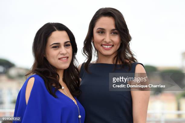 Actresses Maha Allen and Sarah Perles attends "Sofia" Photocall during the 71st annual Cannes Film Festival at Palais des Festivals on May 16, 2018...