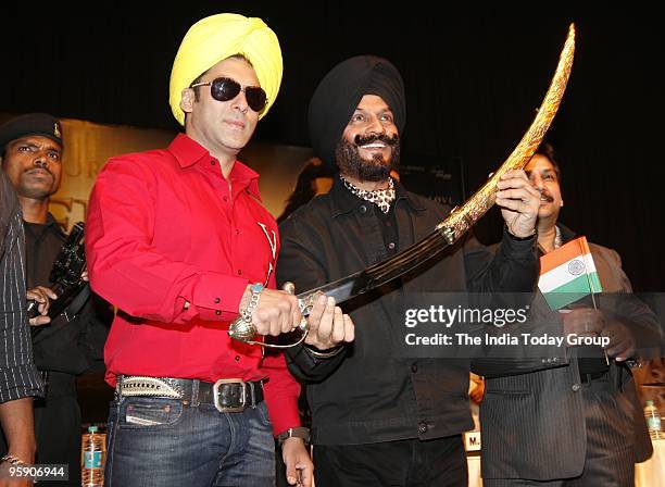 Bollywood actor Salman Khan at a press conference in New Delhi to promote his upcoming film Veer on Tuesday, January 19, 2010.