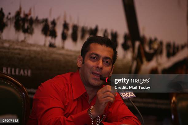 Actor Salman Khan during Anti Terrorist Veer Bravery Awards function in New Delhi on Tuesday. Salman is playing the lead role in forthcoming...